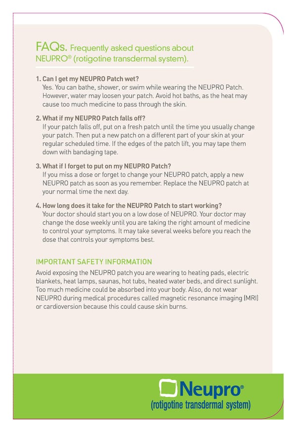 What you should know about NEUPRO® - Page 11